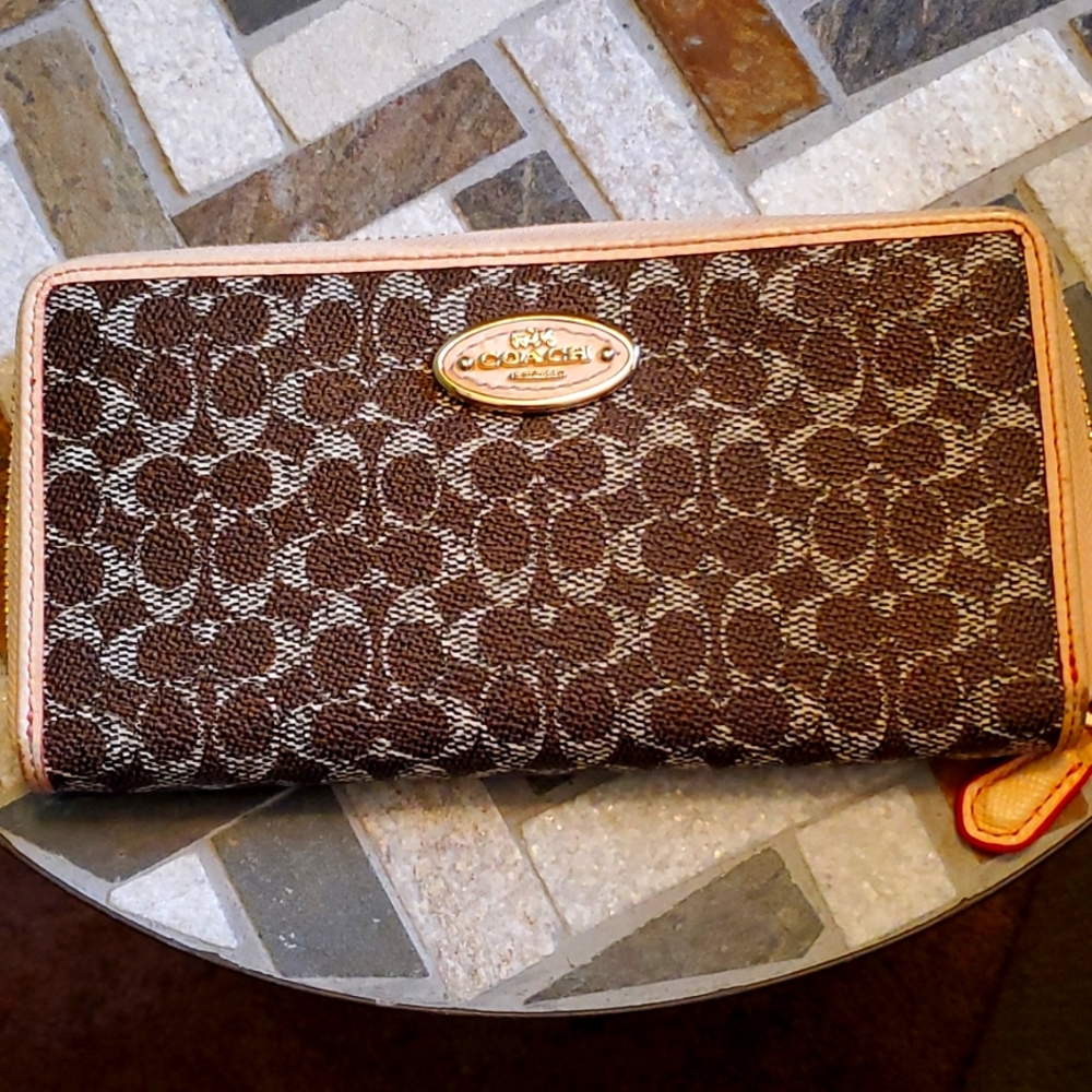 Coach monogram ziparound wallet